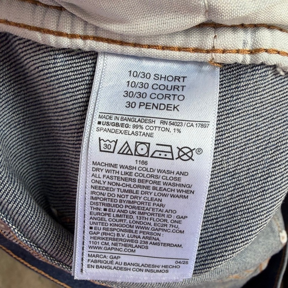Gap Denim High Rise Studded Barrel Jeans Dark Wash Low Stretch Denim 10 Short - Picture 10 of 11
